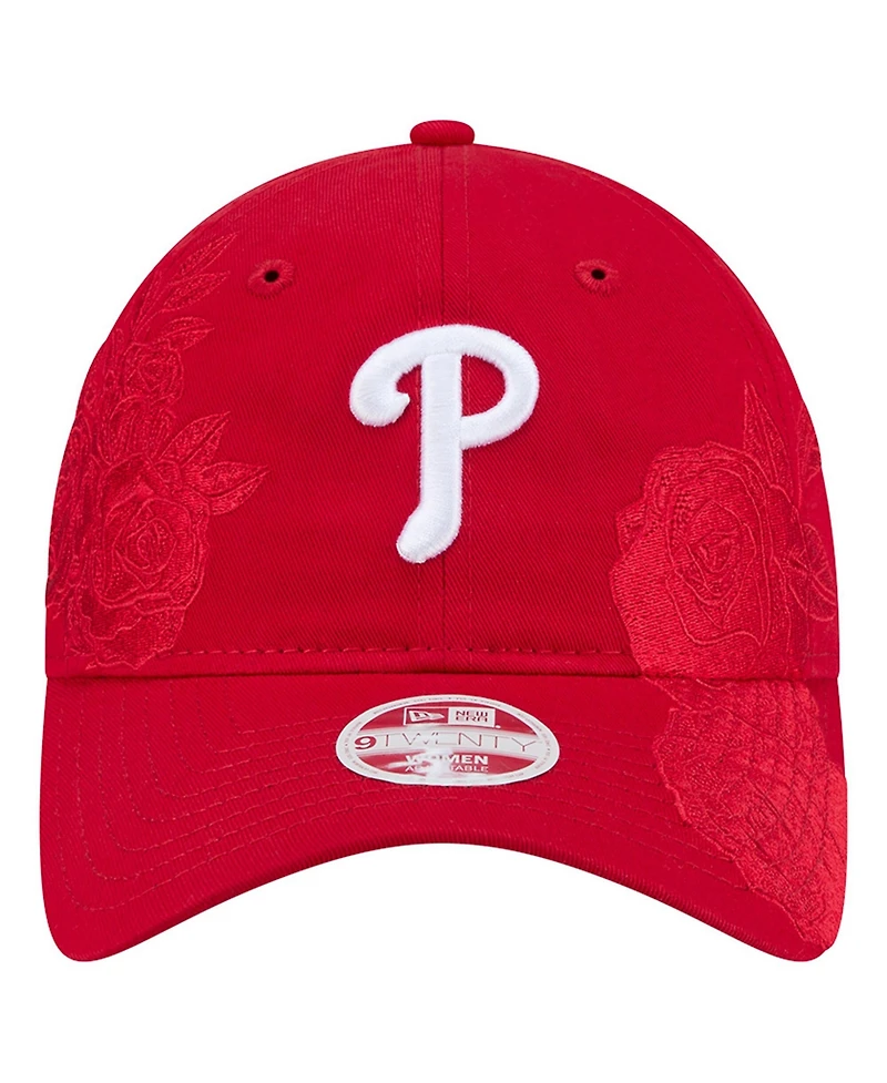 New Era Women's Red Philadelphia Phillies Roses 9TWENTY Adjustable Hat