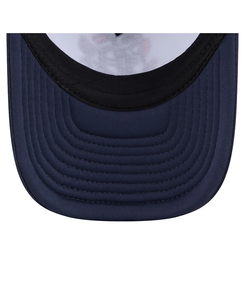 New Era Big Boys and Girls White, Navy Detroit Tigers Food A-Frame 9FORTY Trucker Adjustable Hat