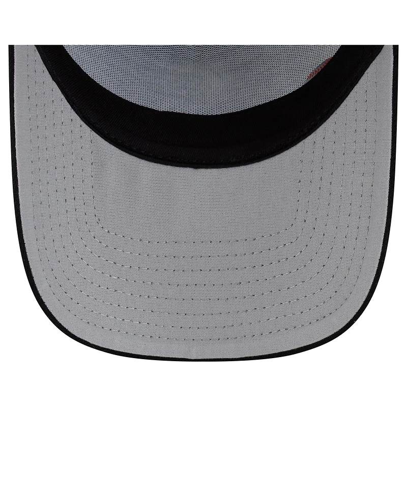 New Era Men's Black Seattle Mariners Side Script 9FORTY A-Frame Trucker Adjustable Hat