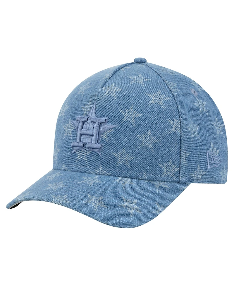 New Era Men's and Women's Denim Houston Astros A-Frame 9FORTY Adjustable Hat