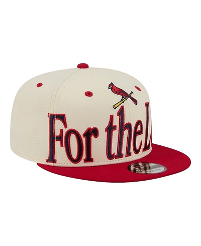 New Era Men's Cream St. Louis Cardinals Oversized Slogan 9FIFTY Snapback Hat