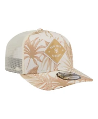 New Era Men's Tan New York Yankees Tonal Palm Coolera 9SEVENTY Adjustable Trucker Hat