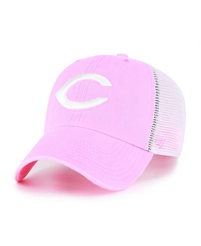'47 Brand Women's Pink Cincinnati Reds Summer Fun Trucker Clean Up Adjustable Hat