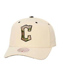 Mitchell & Ness Men's and Women's Cream Cleveland Guardians Camo Logo Pro Crown Snapback Hat