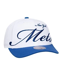 Mitchell & Ness Men's and Women's White, Royal New York Mets Xl Script Pro Crown Adjustable Hat