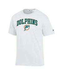 Champion Men's White Miami Dolphins Arch Over Logo T-Shirt