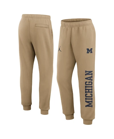 Jordan Men's Beige Michigan Wolverines Primetime Club Fleece Joggers