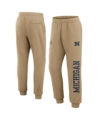 Jordan Men's Beige Michigan Wolverines Primetime Club Fleece Joggers