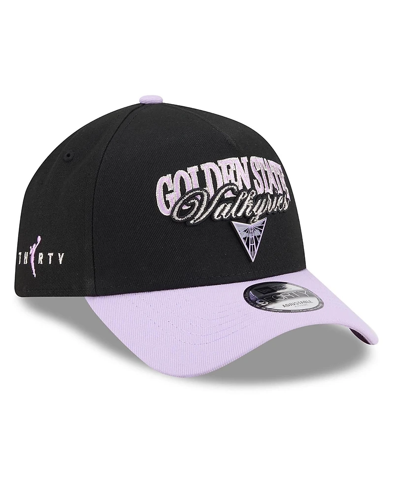 New Era Men's and Women's Eclipse Black, Violet Golden State Valkyries Wnba Tip-Off 2026 Metal Badge A-Frame 9FORTY Adjustable Hat