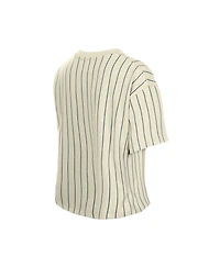 New Era Women's Cream Team Usa La 2028 Summer Olympics Mesh Back Pinstripe Boxy T-Shirt