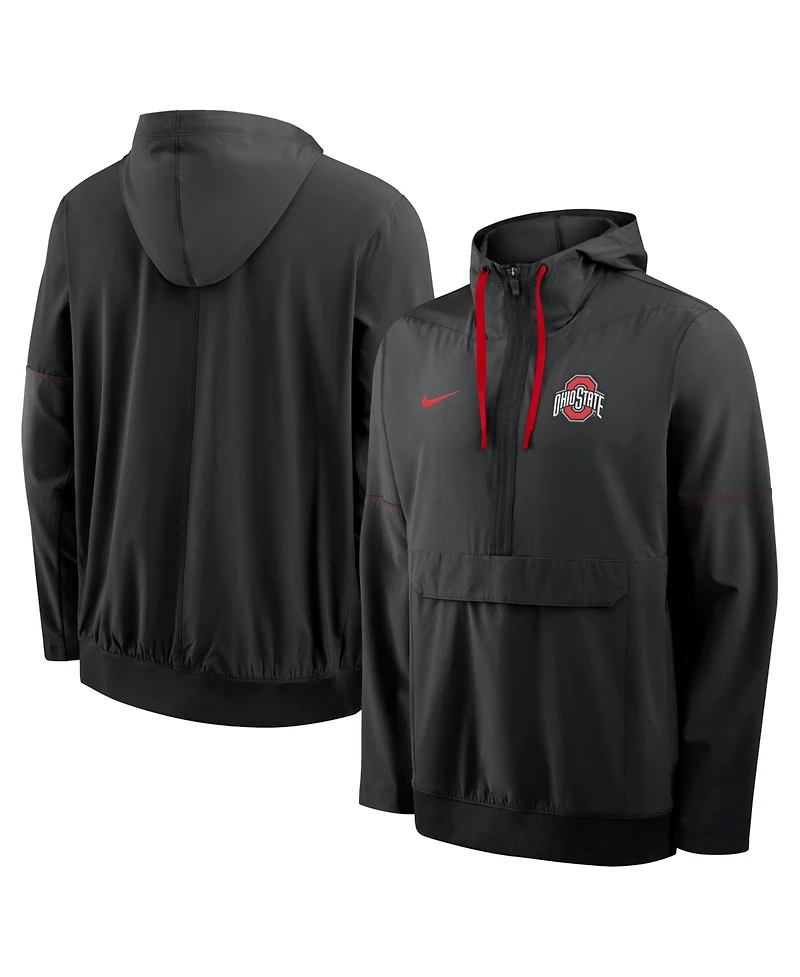 Nike Men's Scarlet Ohio State Buckeyes 2026 Sideline Anorak Half-Zip Hoodie Sweatshirt