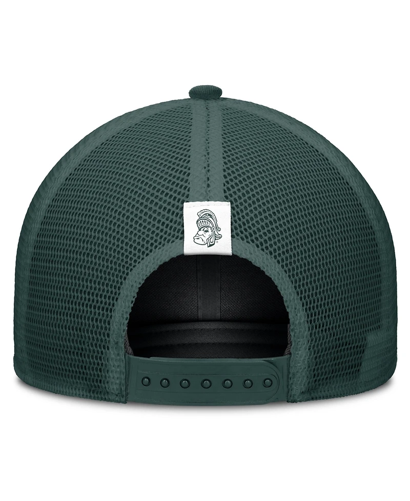 Nike Men's and Women's Beige, Forest Green Michigan State Spartans Legacy Rise Trucker Adjustable Hat