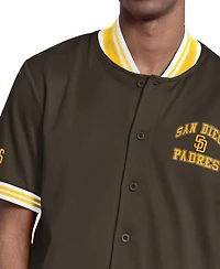 Starter Men's Brown San Diego Padres Button-Up Short Sleeve Jacket
