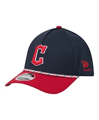 New Era Men's Navy, Red Cleveland Guardians Rope M-Crown A-Frame 39THIRTY Flex Hat
