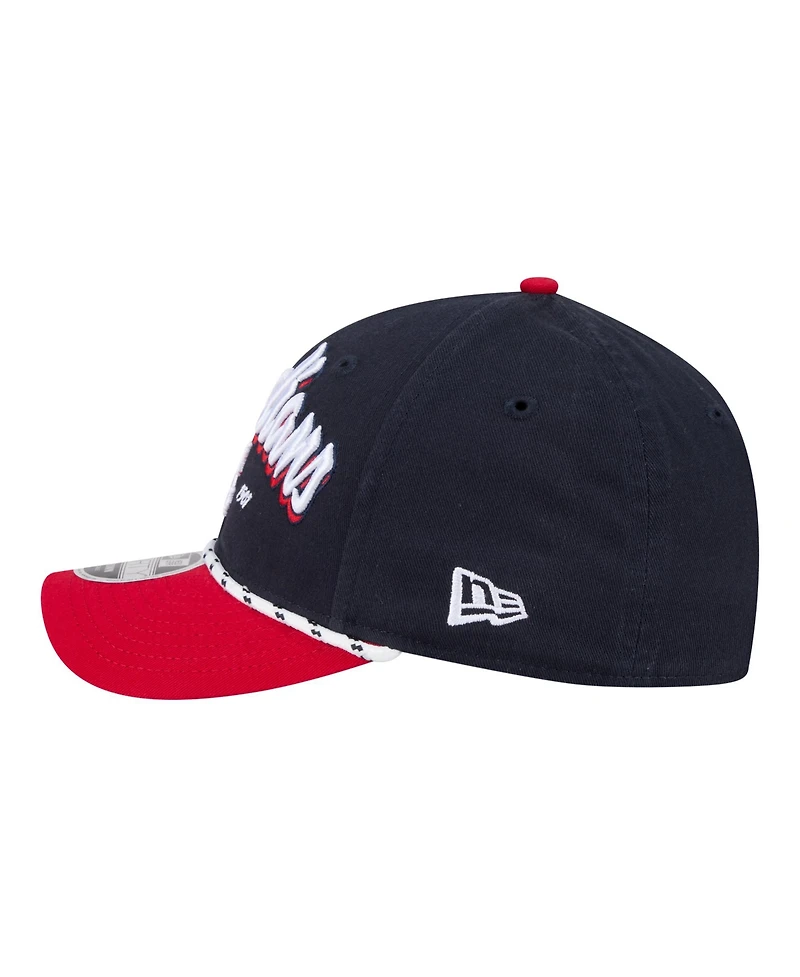 New Era Men's Navy, Red Cleveland Guardians Team Loyal 9FORTY M-Crown Adjustable Hat