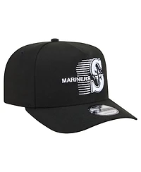 New Era Men's Black Seattle Mariners Motion A-Frame 9FIFTY Snapback Hat