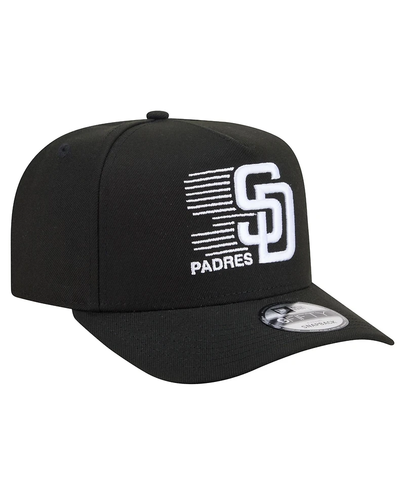 New Era Men's Black San Diego Padres Motion A-Frame 9FIFTY Snapback Hat