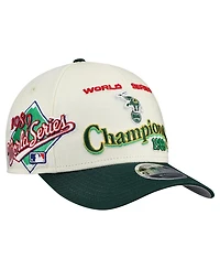 New Era Men's Cream, Green Oakland Athletics World Series 9FORTY M-Crown A-Frame Adjustable Hat