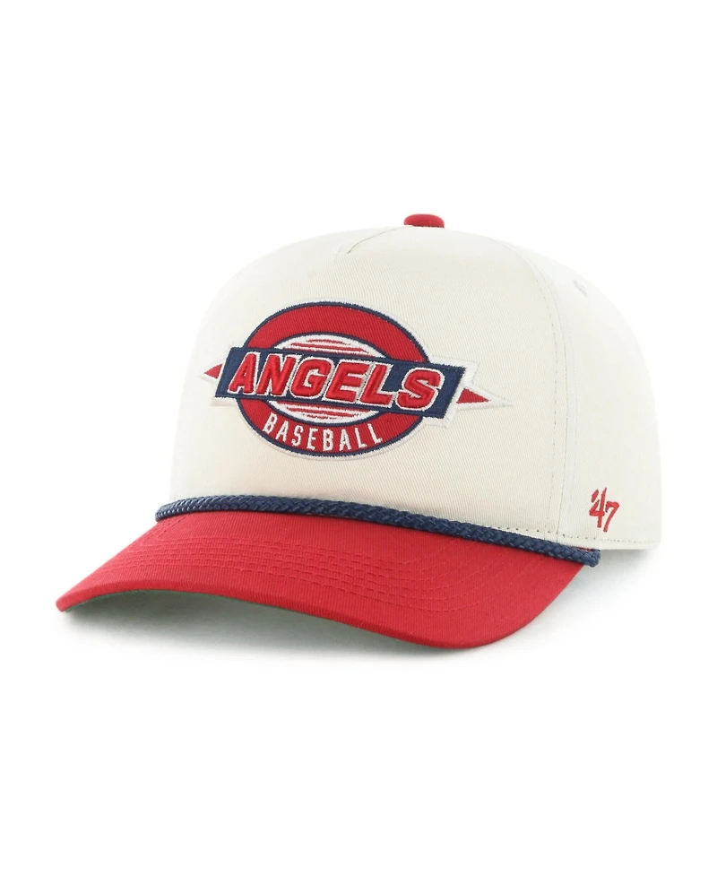 '47 Brand Men's Natural, Red Los Angeles Angels Frame Out Hitch Adjustable Hat