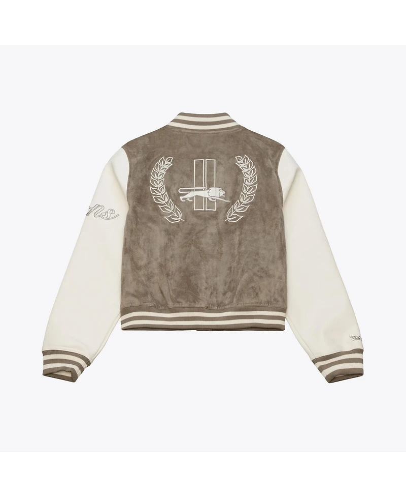 Mitchell & Ness Women's Tan Detroit Lions Full-Snap Varsity Jacket