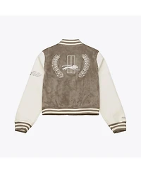 Mitchell & Ness Women's Tan Detroit Lions Full-Snap Varsity Jacket