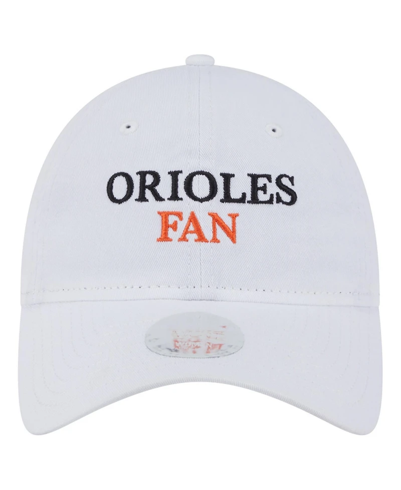 New Era Women's White Baltimore Orioles Team Fan 9TWENTY Adjustable Hat