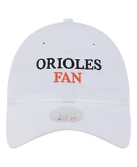 New Era Women's White Baltimore Orioles Team Fan 9TWENTY Adjustable Hat