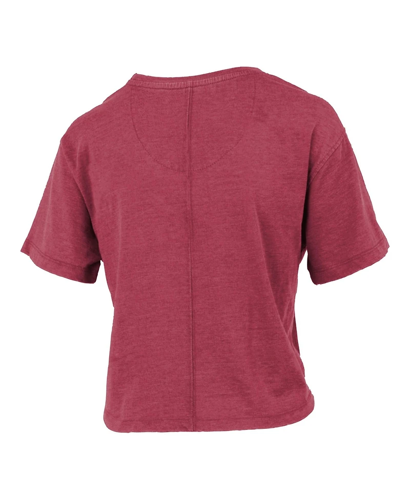 Pressbox Women's Crimson Alabama Tide Waist Length Script Over Logo T-Shirt
