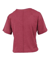 Pressbox Women's Crimson Alabama Tide Waist Length Script Over Logo T-Shirt