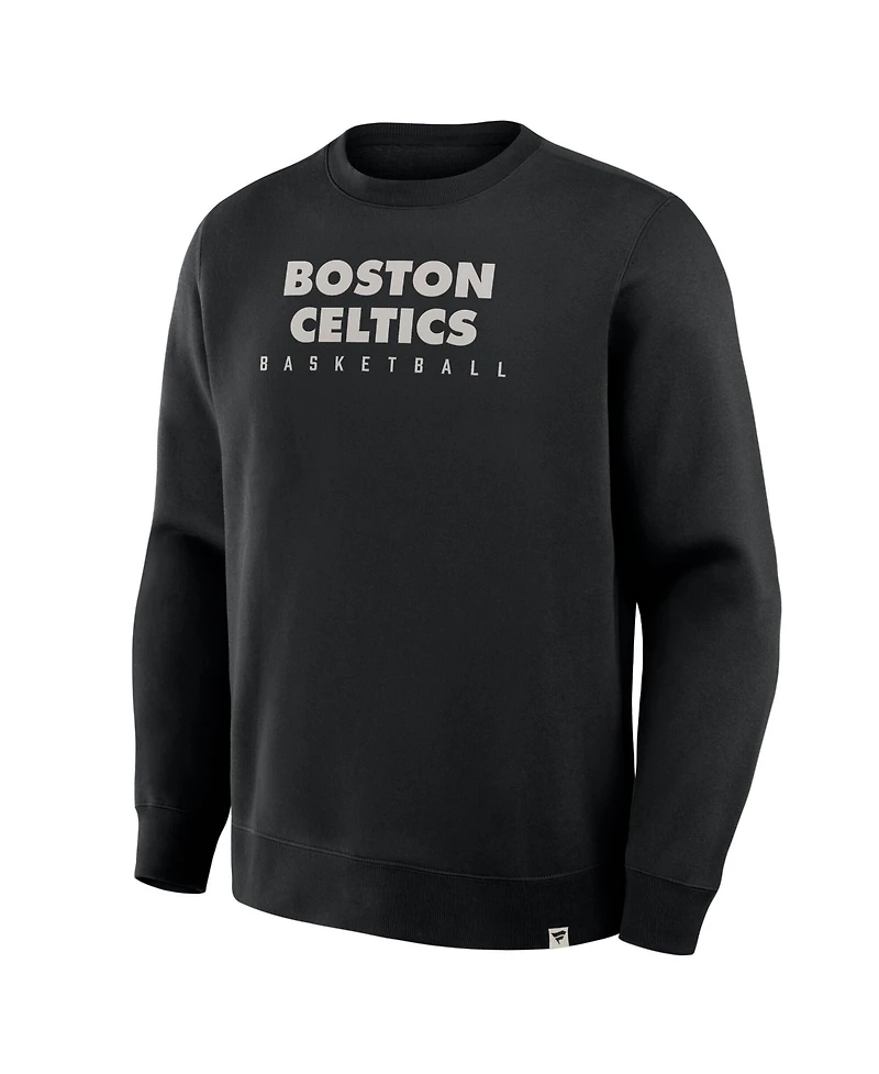 Fanatics Men's Black Boston Celtics Crossover Collection Defensive Rotation Drill Premium Pullover Sweatshirt