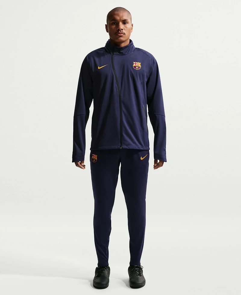 Nike Men's Blue Barcelona Strike Shield Full-Zip Hooded Rain Jacket