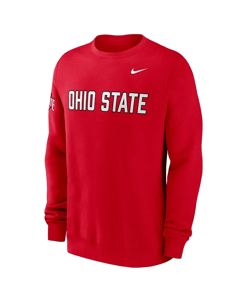 Nike Men's Scarlet Ohio State Buckeyes 2026 Sideline Club Sweatshirt