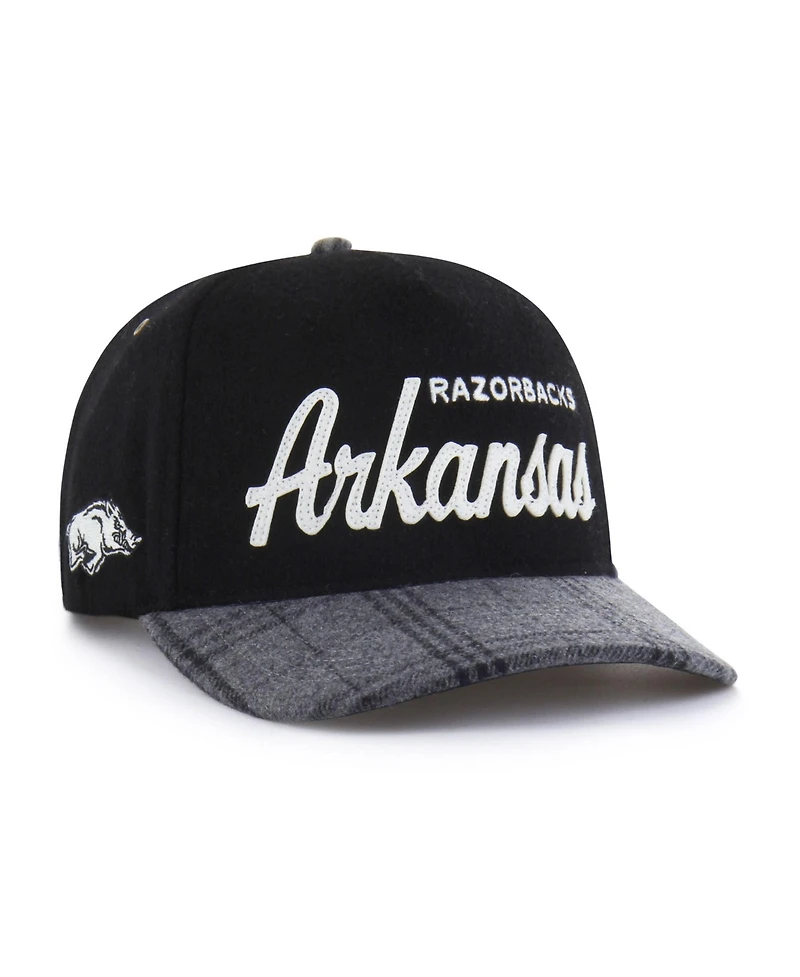 '47 Brand Men's and Women's Black Arkansas Razorbacks Windowpane Plaid Collection Hitch Adjustable Hat