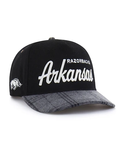 '47 Brand Men's and Women's Black Arkansas Razorbacks Windowpane Plaid Collection Hitch Adjustable Hat
