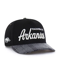 '47 Brand Men's and Women's Black Arkansas Razorbacks Windowpane Plaid Collection Hitch Adjustable Hat