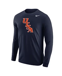 Nike Men's Navy Utsa Roadrunners Diagonal Logo Long Sleeve T-Shirt