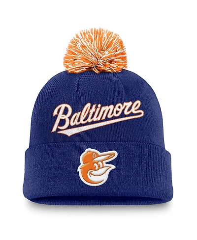 Nike Men's Royal Baltimore Orioles Peak Cuffed Knit with Pom Hat