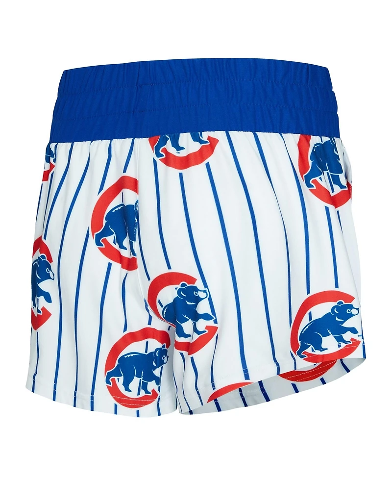 Concepts Sport Women's Concepts White Chicago Cubs Pinstripe Record Tank Short Set
