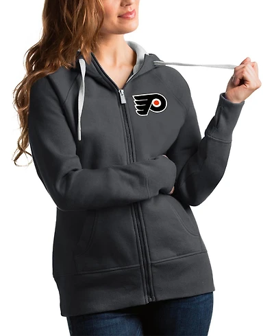 Antigua Women's Charcoal Philadelphia Flyers Victory Full-Zip Hoodie