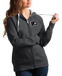 Antigua Women's Charcoal Philadelphia Flyers Victory Full-Zip Hoodie
