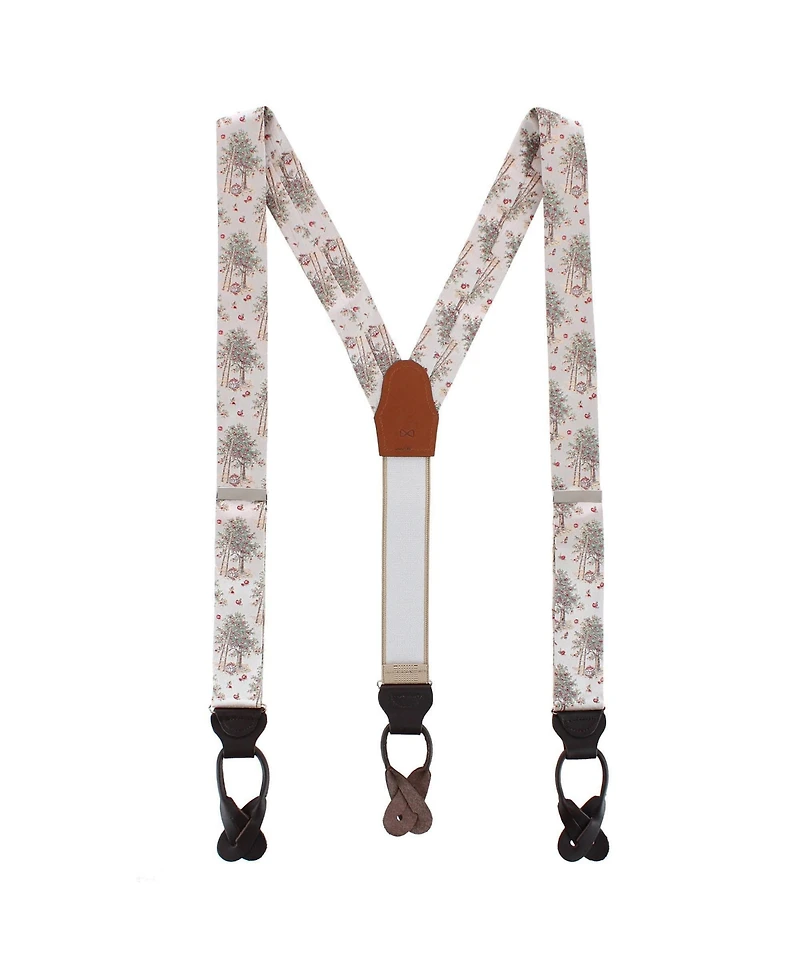 Trafalgar Men's Fall Apple Orchard Silk Novelty Button End Suspenders