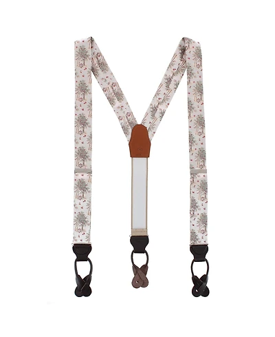 Trafalgar Men's Fall Apple Orchard Silk Novelty Button End Suspenders
