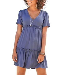 Lascana Women's V-Neck Ruffle Dress