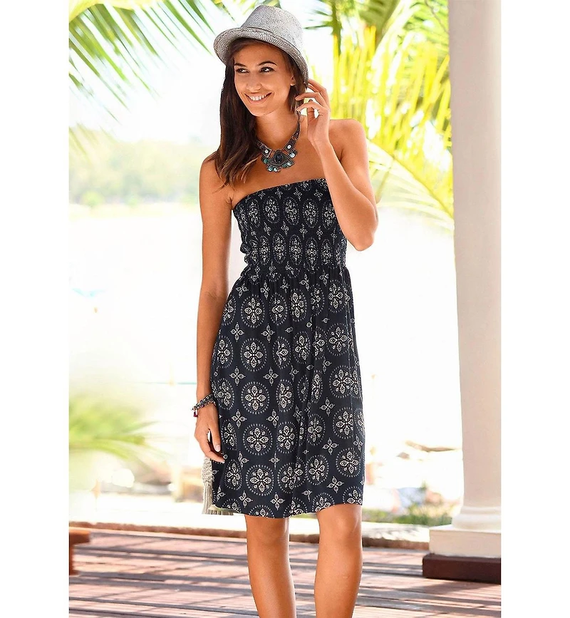 Lascana Women's Patterned Bandeau Dress