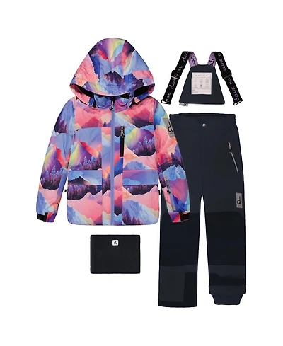 Deux par Toddler Girl 2T-5T Two Piece Play Snowsuit Mountain Print with Pants