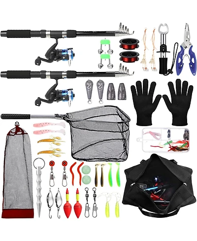 Aofar 6.89ft Telescopic Fishing Rod Reel Combo Collapsible Kit