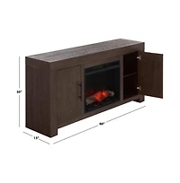 Augusta Home Senir 2 Cabinet Oak Tv Stand and Fireplace