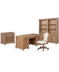 Willowmere 5-Piece Home Office Set (Executive Desk, Desk Chair, File Cabinet & 2 Bookcases), Macy's Exclusive