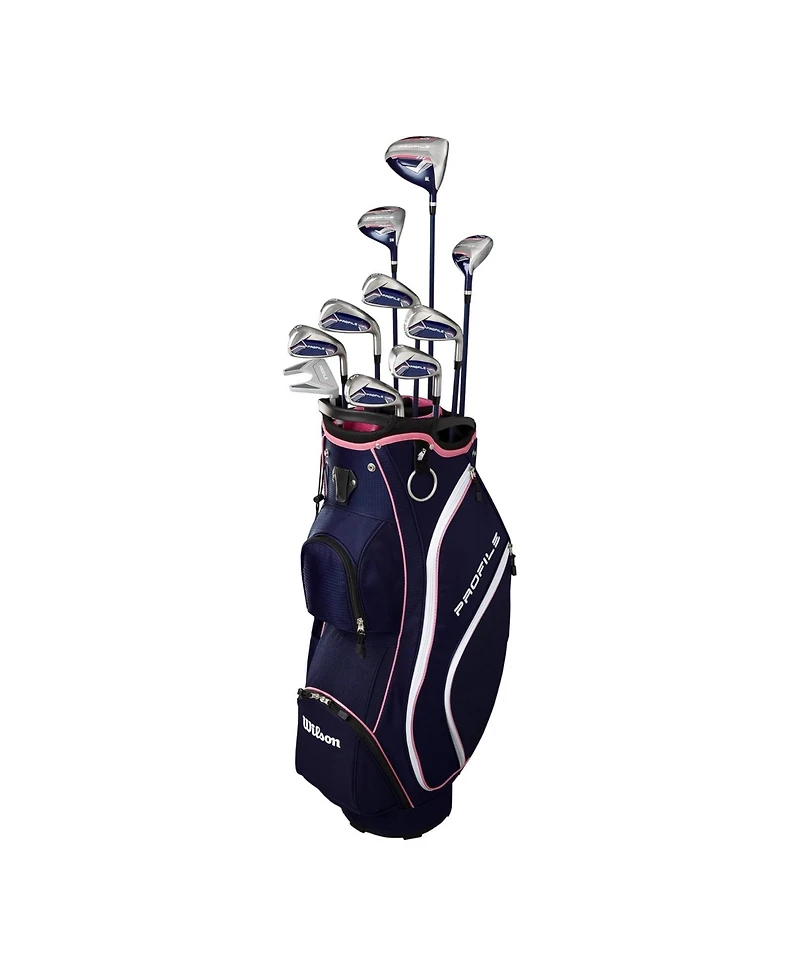 Wilson Profile 11 Piece Womens Left Hand Complete Golf Set with Cart Bag - Standard/Ladies
