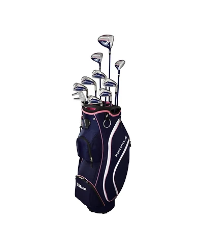 Wilson Profile 11 Piece Womens Left Hand Complete Golf Set with Cart Bag - Standard/Ladies